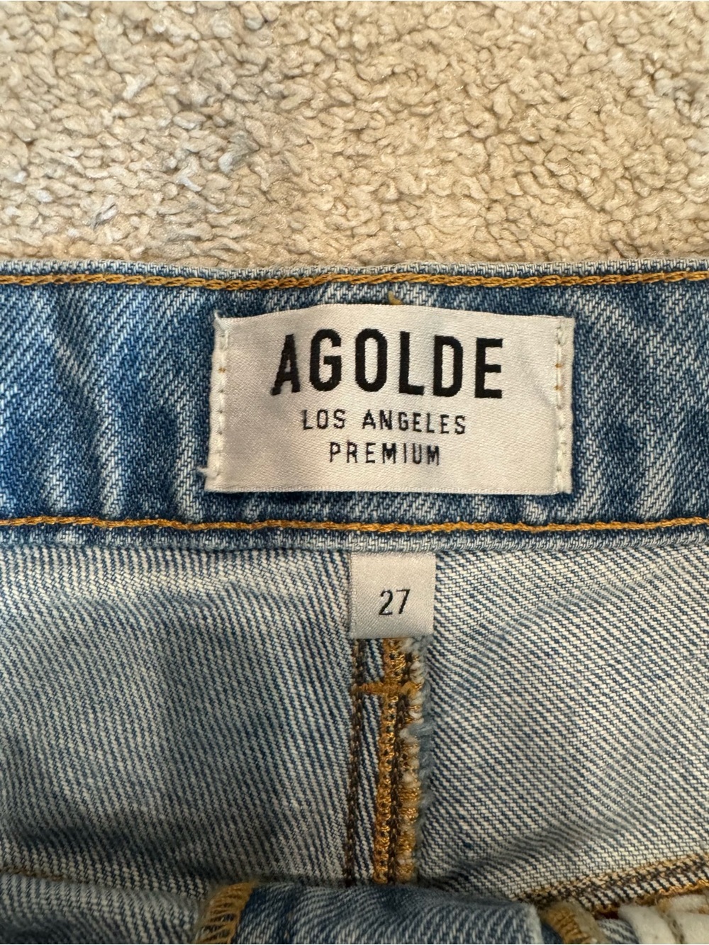 Agolde Distressed Denim Cutoff Shorts in Swapmeet - Picture 2 of 4